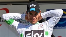Richie Porte v dresu pro lídra závodu Kolem Katalánska Richie Porte v dresu pro lídra závodu Kolem Katalánska