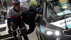Zdeněk Štybar v průběhu závodu E3 Harelbeke. Zdeněk Štybar v průběhu závodu E3 Harelbeke.