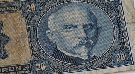 Dvacetikorunová bankovka s podobiznou prvního eskoslovenského ministra financí...