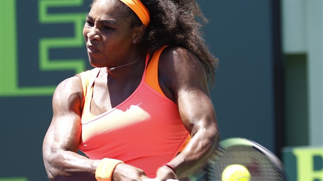 Serena Williamsov ve finle turnaje v Miami.