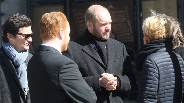David Ondek na pohbu svho otce (7. dubna 2015).