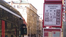 Tramvajová zastávka Novoměstská radnice je nový název bývalé zastávky Odborů Tramvajová zastávka Novoměstská radnice je nový název bývalé zastávky Odborů