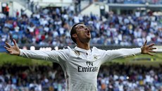 JSEM KRÁL! Cristiano Ronaldo z Realu Madrid slaví jeden ze svých gól.