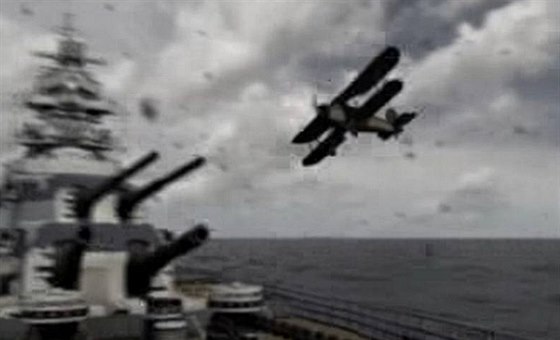 Nmecká bitevní lo Bismarck po náletu britských letadel