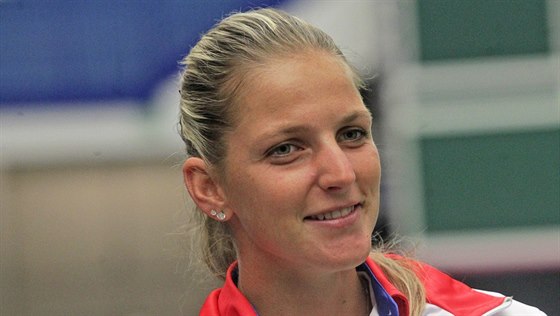 Karolína Plíková na prvním tréninku ped fedcupovým utkáním s Francií.