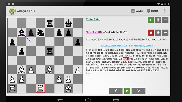Aplikace pro analzu achovch her