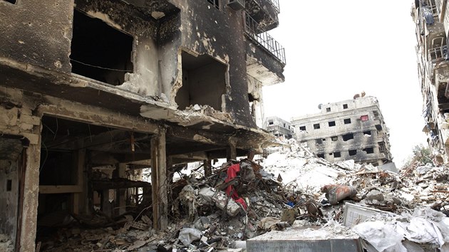 Palestinsk tbor Jarmk v Damaku (9. dubna 2015).