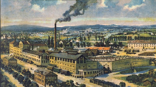 Pohlednice s motivem akciovho pivovaru z potku 20. stolet.