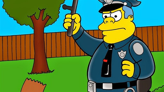 Italsk karikaturista Alexsandro Palombo udlal z Barta Simpsona ernocha. Reaguje tak na srii ppad v USA, kdy policista zastelil Afroameriana (12. dubna 2015).