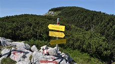 Sengsengebirge, turistické rozcestí na hebenovce