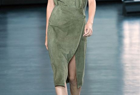 Semiov zavinovac sukn v zelenm odstnu z jarn kolekce Jason Wu