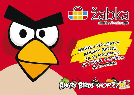 Leták prodejní sít abka se soutí o plyové hraky Angry Birds