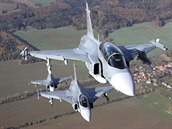 Bojový letoun Jas-39 Gripen.