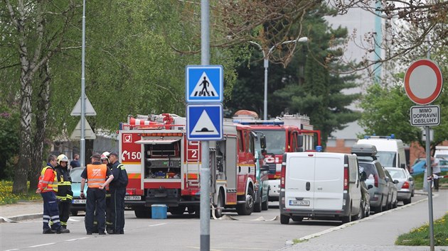 Policie nala pi zsahu proti extrmistm v Brn-Krlov Poli vbuninu (28.4.2015).