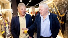 Richard Farda (vlevo) a Jan „Gusta“ Havel diskutují v Síni slávy. Richard Farda (vlevo) a Jan „Gusta“ Havel diskutují v Síni slávy.
