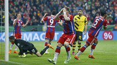 Bastian Schweinsteiger z Bayernu Mnichov po zahozené anci.