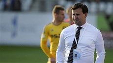 Zklamaný trenér Ostravy Petr Frňka v utkání s Jihlavou. Zklamaný trenér Ostravy Petr Frňka v utkání s Jihlavou.
