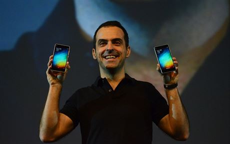 Viceprezident Xiaomi Hugo Barra pi pedstavování novinky Mi4i v Novém Dillí...