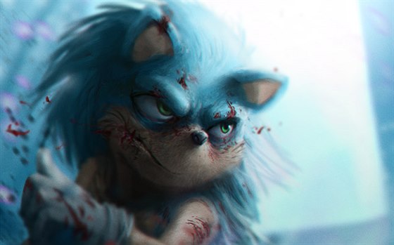 Fandovská vize Sonica jako krvelané postavy.