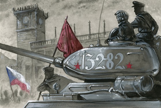 Sovtské tanky na Staromstském námstí