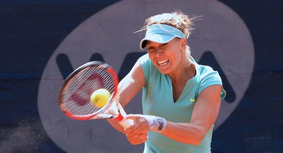 Lucie Hradecká ve finále tenisového turnaje en J&T Banka Prague Open.