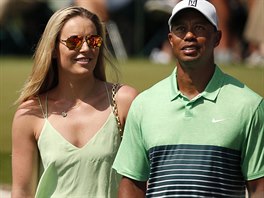Lindsey Vonnová a Tiger Woods (Augusta, 8. dubna 2015)