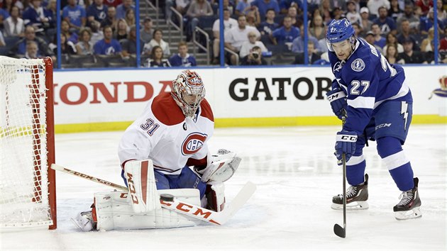 Jonathan Drouin z Tampy z tto ance gl nedal. Carey Price v brance Montrealu vas zashl.