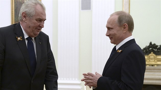 esk prezident Milo Zeman hovo s ruskm prezidentem Vladimirem Putinem bhem jejich setkn v Kremlu (9. kvtna 2015).
