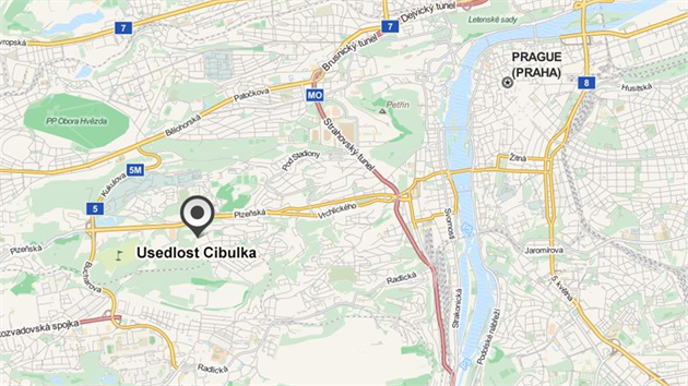 MAPA: Usedlost Cibulka v prask tvrti Koe