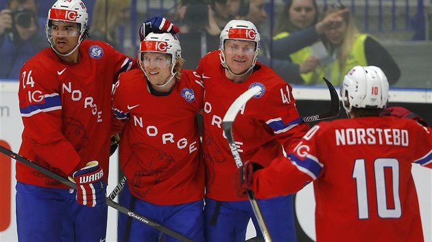 Glov radost hokejist Norska v utkn se Slovinskem
