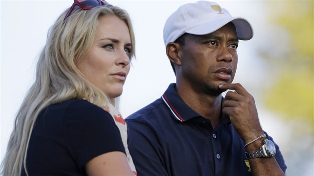 Lindsey Vonnov a Tiger Woods (Dublin, 3. jna 2013)