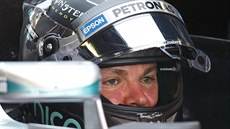 Nico Rosberg pi kvalifikaci na Velkou cenu panlska.