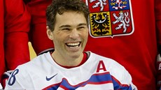 Jaromír Jágr při oficiálním fotografování českého týmu. Jaromír Jágr při oficiálním fotografování českého týmu.