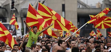 V Makedonii jsou v poslední dob protesty bné. 