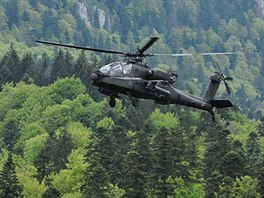 Americk vrtulnky AH-64 Apache doprovzej konvoj obrnnc nap Rumunskem