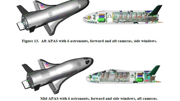 Koncept raketoplnu X-37C pro desetilennou posdku.