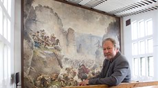 „Obraz je deset metrů dlouhý a osm a půl metru vysoký,“ říká Miroslav Cogan. „Obraz je deset metrů dlouhý a osm a půl metru vysoký,“ říká Miroslav Cogan.