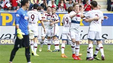 Gólová oslava v podání fotbalist Bayernu Mnichov