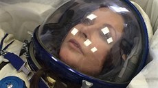 Momentka z pípravy Sarah Brightmanové k letu na ISS