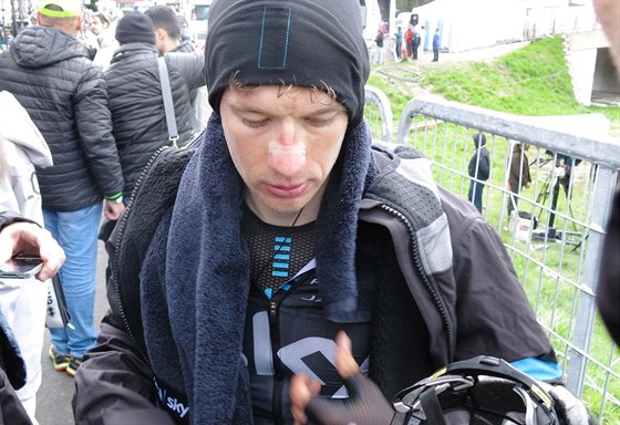 Leopold König v Madonn di Campiglio za cílem 15. etapy Gira.
