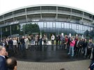 Slavnostní otevenní zrekonstruovaného zázemí Androva stadionu v Olomouci ped...