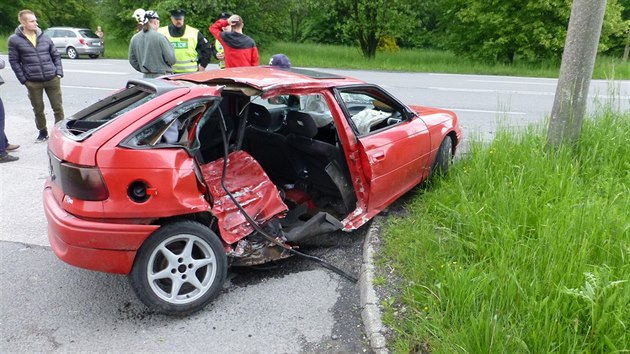 Na Karvinsku se srazilo osobn auto a motorka. Motork nepeil