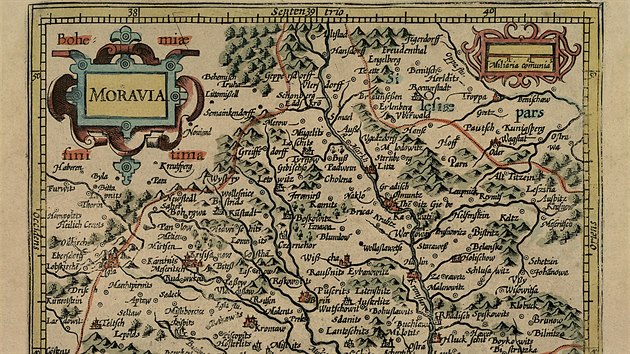 Mapa Moravy z roku 1671