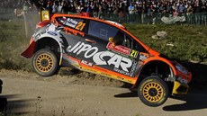 Martin Prokop se svým fordem během Portugalské rallye. Martin Prokop se svým fordem během Portugalské rallye.