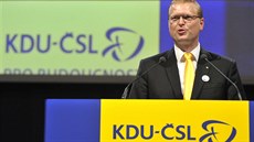 Předseda KDU-ČSL Pavel Bělobrádek mluví na sjezdu strany v Kongresovém centru... Předseda KDU-ČSL Pavel Bělobrádek mluví na sjezdu strany v Kongresovém centru...