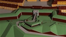 Model pevnosti Josefov v měřítku 1:300. Model pevnosti Josefov v měřítku 1:300.