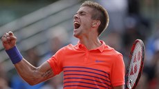 EMOCE. Borna Čorič hlasitě slavil postup do 2. kola přes Sama Querreyho. EMOCE. Borna Čorič hlasitě slavil postup do 2. kola přes Sama Querreyho.