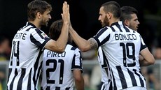Oslava gólu v podání fotbalist Juventusu Turín
