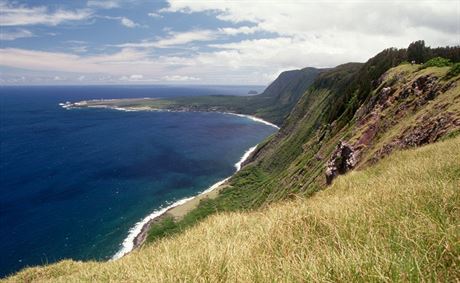 Poloostrov Kalaupapa, ztoka Awahua, Havaj, USA