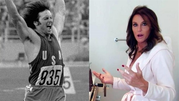 Olympionik Bruce Jenner v roce 1976 a u coby Caitlyn Jennerov v roce 2015